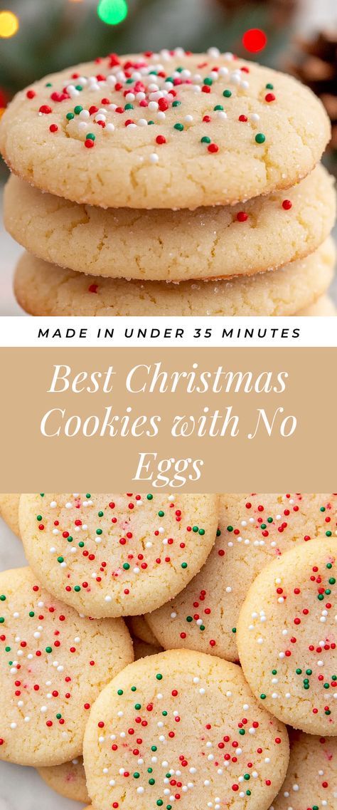 Image for Best Christmas Cookies with No Eggs No Egg Sugar Cookies, Sugar Cookie Recipe No Egg, Egg Free Christmas Cookies, Cookies With No Eggs, Cozy Baking, Cookies Without Eggs, Sugar Free Cookie Recipes, Easy Christmas Cookies, Christmas Sugar Cookie Recipe