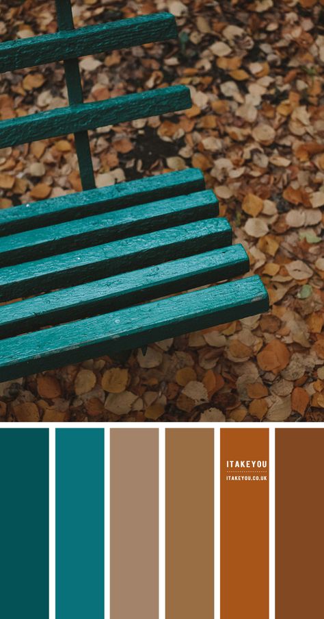 Teal Coordinating Colors, Teal And Beige Color Palette, Shades Of Teal Color Palettes, Colour Palette Browns, Teal Colour Scheme, Blues And Browns, Turquoise And Brown, Colours That Go With Gold, Turquoise And Brown Color Palette