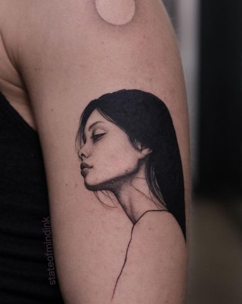 Tattoo Of Woman, Side Profile Tattoo, Profile Tattoo, Side Profile, Tattoos, Art