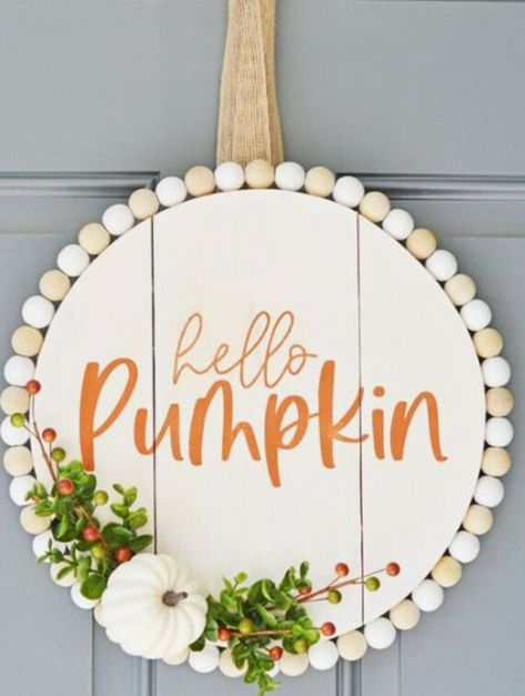 Hello Pumpkin Door Hanger, 18" (Customizable) Svg Tutorial, Fall Door Decor, Door Signs Diy, Fall Door Hangers, Fall Door Decorations, Fall Thanksgiving Decor, Hello Pumpkin, Fall Crafts Diy, Autumn Crafts