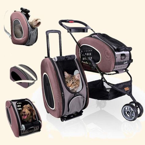 ibiyaya 5-in-1 Pet Carrier with Backpack, Pet Carrier Stroller, Shoulder Strap, Carriers with Wheels for Dogs and Cats - All-in-One Dog and Cat Strollers for Walks, Traveling, Trips Dog Backpack Carrier, Small Pet Carrier, Cat Stroller, Pet Strollers, Pet Backpack Carrier, Dog Stroller, Pet Stroller, Dog Backpack, Cat Backpack