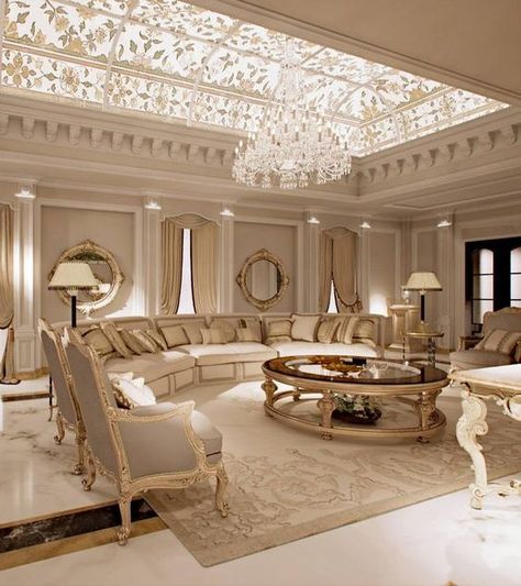 20 Round Couches That Will Steal The Show Luxury Living Room Inspiration, Luxury Mansions Interior, Bank Design, Luxury House Interior Design, Home Luxury, Mansion Interior, Luxury Homes Interior, Elegant Living Room, Luxury Homes Dream Houses