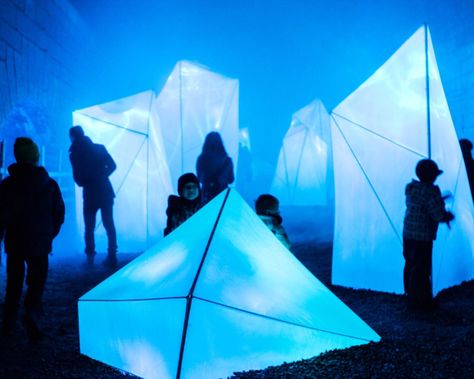 Winter Art Installation, Ice Installation, Winter Installation, Iceberg Art, Installation Interactive, Interactive Lighting, Toronto Zoo, Kingston Ontario, Night Walk