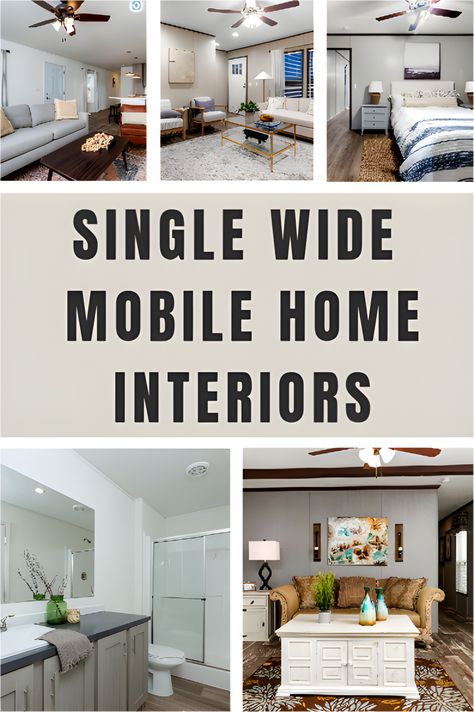 Check out these fabulous single wide mobile home interior designs! Who says you can't have style and functionality in a smaller space? Get inspired and make your mobile home feel like a luxurious oasis! Single Wide Makeover Interiors, Mobile Home Ideas Single Wide, How To Decorate A Single Wide Trailer, Decorating Ideas For Mobile Homes, Single Wide Mobile Home Interior Remodel, Single Wide Layout, Decorating A Trailer Home Single Wide, Mobile Home Layout Floor Plans, Mobile Home Bathroom Ideas Single Wide