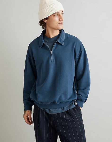 Men's New Arrivals, Men's Denim, and Men's Clothing Gift Guide For Men, Brooklyn Park, Men Photoshoot, Vintage Hoodies, Quarter Zip Sweatshirt, Boyfriend Style, Tapered Jeans, Madewell Denim, Trucker Jacket