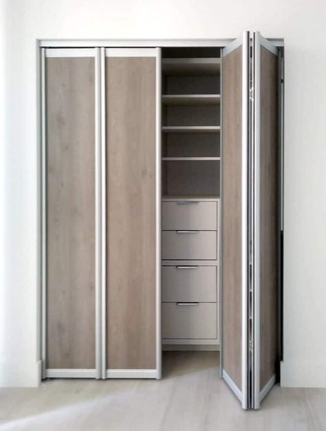 Bifold Doors Modern Folding Doors Multi Folding Doors decocloset Folding Doors Wardrobe, Bifold Wardrobe Doors, Folding Wardrobe Doors, Modern Bifold Closet Doors, Bifold Wardrobe, Modern Closet Doors Sliding, Bedroom Cupboard Doors, Sliding Doors Cabinet, Wardrobe Shutter Design