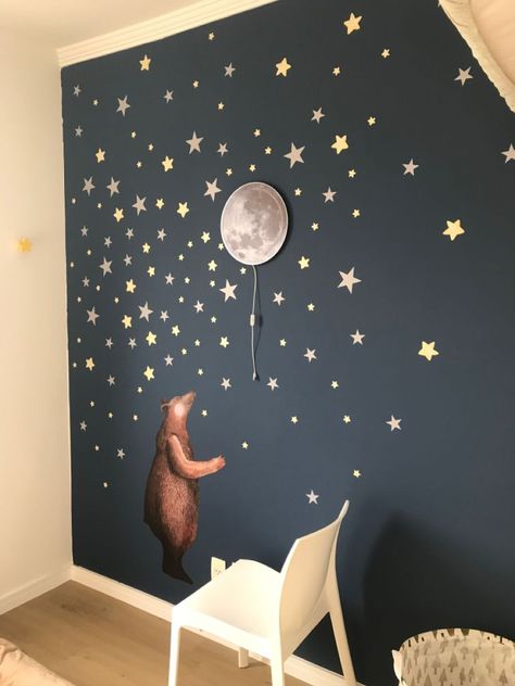 Diy Wall Papering Ideas Bedroom, Night Nursery, Baby Boy Bedroom, Baby Boy Room Decor, Nursery Room Design, Kids Bedroom Designs, Nursery Room Inspiration, Kids Interior Room, Space Room