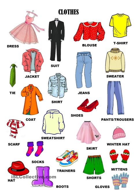 Vocabulary Clothes, Clothes Worksheet, Tatabahasa Inggeris, English Clothes, Learning English For Kids, Kids English, English Vocab, English Verbs, Aktivitas Montessori