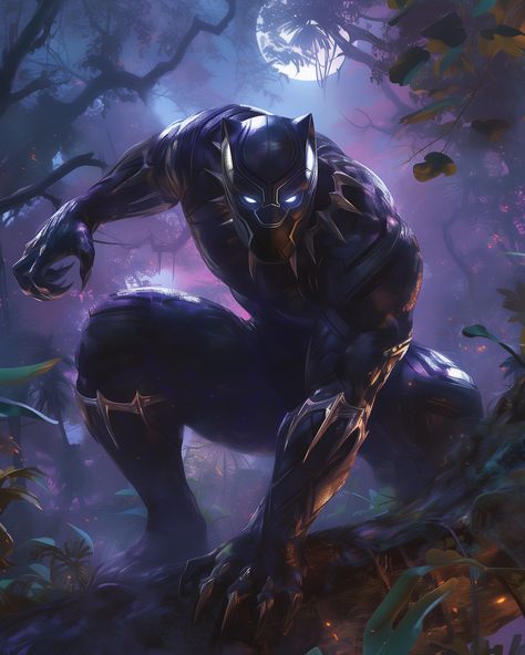 Black Panther . . . #blackpanther #king #panther #comicbooks #marvelcomics #wakandaforever #wakanda #avengers #midjourneyai… | Instagram T'challa Black Panther, Black Panther Marvel Artwork, Black Panther Fanart T'challa, Female Black Panther, Black Panther Images, Black Panther Superhero, Black Panther Chadwick Boseman, Superhero Artwork, Marvel Wallpaper Hd