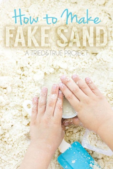 Easy Fake Sand Recipe Homemade Sand, Sand Recipe, Sands Recipe, Moon Sand, Sand Play, Sand Crafts, Beach Diy, Business For Kids, Craft Tutorials