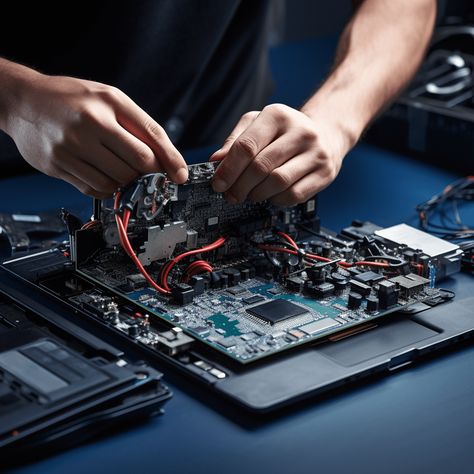 Image of a technician repairing a computer in North Lakes. Technical Aesthetic, Computer Student, Computer Photography, It Computer, Computer Aesthetic, Computer Repair Shop, Computer Maintenance, Data Science Learning, Learn Web Development