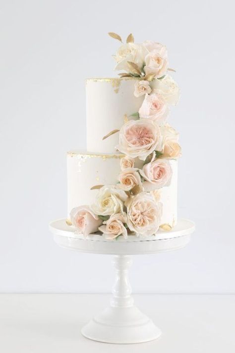 Cascade Wedding Cake, Wedding Cake Centerpieces, Vintage Pasta, 2 Tier Wedding Cakes, Wedding Cake Options, Wedding Cake Trends, Brisbane Wedding, Wedding Cake Fresh Flowers, Cakes With Flowers