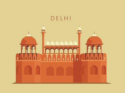 Dribbble - Delhi - Red fort by ranganath krishnamani Red Fort, Global Community, Fort, Red