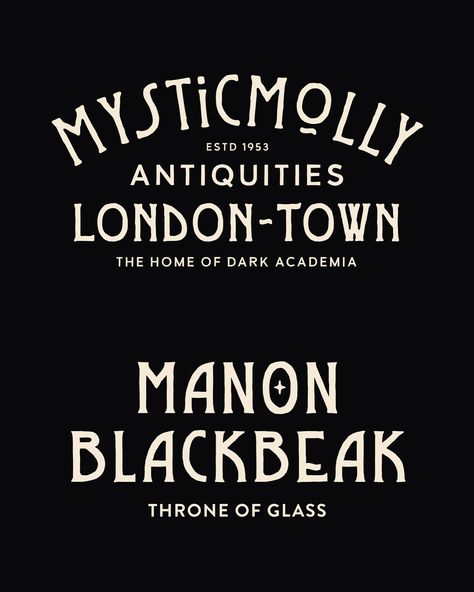 So stoked with how this one turned out! It’s hard to pin down whether she’s witchy, magical, mysterious or simply misunderstood but she’s giving 💀 🕷️ ✨ 🔥 #typography #type #goodtype #itsnicethat #handlettering #font #typedesign #graphicdesign #logodesign Victorian Typography, Pin Down, Its Nice That, London Town, Cat Logo, Throne Of Glass, Type Design, Dark Academia, Hand Lettering