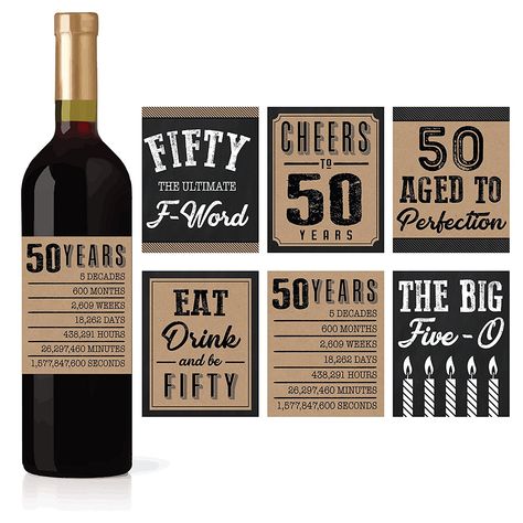 Free Printable Wine Labels, 40th Birthday Wine, Bday Gifts For Him, Birthday Wine Label, Birthday Decorations For Men, Beer Bottle Labels, Birthday Wine Glass, 50th Birthday Decorations, Projets Cricut