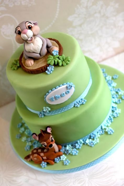 Thumper and Bambi baby shower cake - Cake by Zoe's Fancy Cakes Bambi Baby Shower Cake, Thumper And Bambi, Zoes Fancy Cakes, Winter Torte, Bambi Baby, Disney Birthday Cakes, Specialty Cake, Animal Cakes, Character Cakes