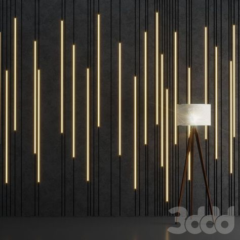 www.Bepatterns.com Cute and Simple Home Decorating Ideas Lighted Wall Panels, Wall Stripes, Feature Wall Design, Wall Panel Design, Striped Walls, Lobby Design, Decorative Wall Panels, Wall Decor Design, Interior Wall Design