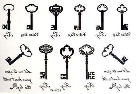 2012 Newest Halloween Christmas Treasure Chest Key 11 Style Key Temporary Tattoos ** Read more  at the image link. Vintage Key Tattoos, Key Tattoo Designs, Chris Garver, Fashion Stickers, Real Tattoos, Complete Tattoo, Key Tattoos, Key Tattoo, Realistic Temporary Tattoos