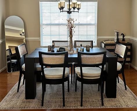 Farmhouse Dining Room Chairs, Cane Back Chairs, Wood Chairs, Rattan Dining, Black Dining Chairs, Rattan Dining Chairs, Farmhouse Dining Room, Beautiful Chair, Farmhouse Dining