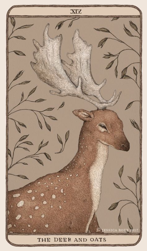 Woodland Wardens, Myth Aesthetic, 동화 삽화, Fallow Deer, Illustration Botanique, Oracle Deck, Flora Fauna, Tarot Art, Graphite Drawings