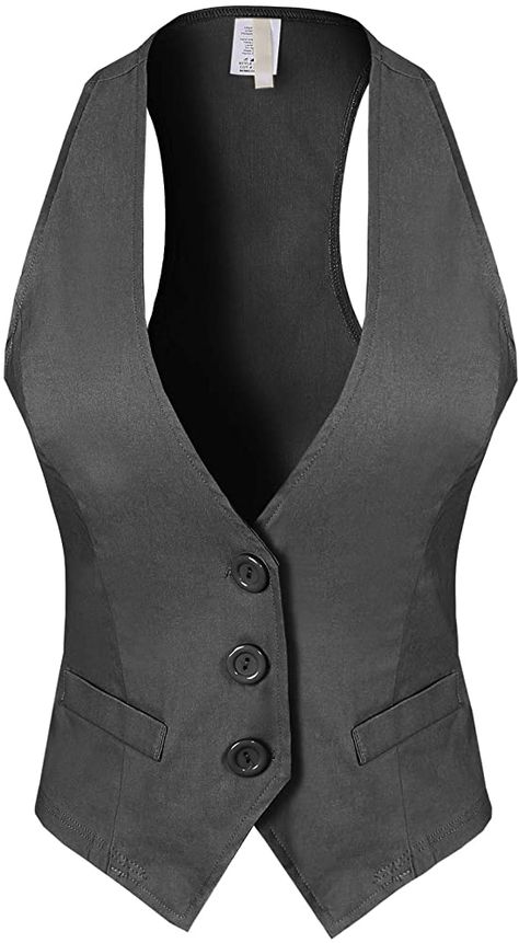 Design by Olivia Women's Dressy Casual Versatile Racerback Vest Tuxedo Suit Waistcoat Black M at Amazon Women’s Clothing store Mens Burgundy Blazer, Vest Tuxedo, Waistcoat Woman, Burgundy Blazer, Purple Vests, Suit Waistcoat, Plaid Suit, Tuxedo Suit, Vest Outfits