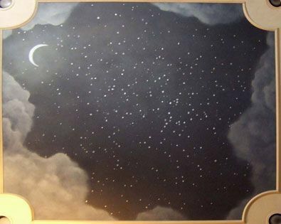 Night Sky Mural, Sky Mural, Galaxy Room, Painted Ceilings, Sky Ceiling, Ceiling Painting, Night Sky Painting, Ceiling Murals, Viborg