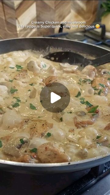 Barbhomekitchen on Instagram: "Creamy Chicken and mushroom 🍄 😋 😍 
This one was sooooo delicious and ofcourse super Quick and easy to prepare 😋 
#reels #Chicken
Creamy Chicken and Mushroom Recipe
Ingredients:
3 tbsp oil
1 onion, chopped
4 garlic cloves, minced
2 chicken breasts, cut into bite-sized pieces
2 tsp paprika
1 tsp mixed herbs
½ tsp chili flakes
½ tsp salt
400g mushrooms, sliced
1 chicken stock cube
300ml water
300ml double cream
Fresh parsley, chopped (for garnish)
Instructions:
Prepare the Aromatics:

Heat 3 tablespoons of oil in a large pan over medium heat.
Add the chopped onion and minced garlic. Sauté until golden brown, about 2-3minutes.
Season the Chicken:

In a bowl, mix the chicken pieces with paprika, mixed herbs, chili flakes, and salt.
Ensure the chicken is well-c Minced Chicken Recipes Easy, Chicken And Egg Noodles, Creamy Garlic Pasta, Rice Broccoli, Minced Chicken Recipes, Creamy Mushroom Chicken, Chicken Mushroom Recipes, Chicken And Mushroom, Chicken Breast Recipes Baked