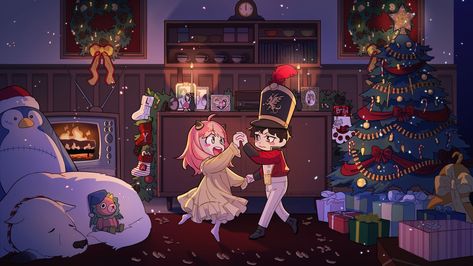 Anya Christmas, Damian X Anya, Anya And Damian, Your Name Wallpaper, Anime Christmas, Pretty Phone Wallpaper, Anya Forger, Spy Family, Anime Fandom