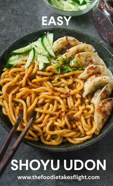 Japanese Udon Noodle Soup, Udon Noodle Bowl, Soy Noodle Recipes, Hoisin Udon Noodles, Udon Noodle Side Dish, Udon Dinner Recipes, Shoyu Udon, Asian Udon Noodle Recipes, Udon Noodle Recipes Easy