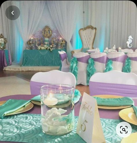 Mermaid Baby Shower Centerpieces, Mermaid Theme Baby Shower Ideas, Little Mermaid Quinceanera Theme, Little Mermaid Baby Shower Ideas, Mermaid Centerpiece Ideas, Mermaid Baby Shower Ideas, Mermaid Centerpieces, Mermaid Baby Shower Decorations, Little Mermaid Centerpieces