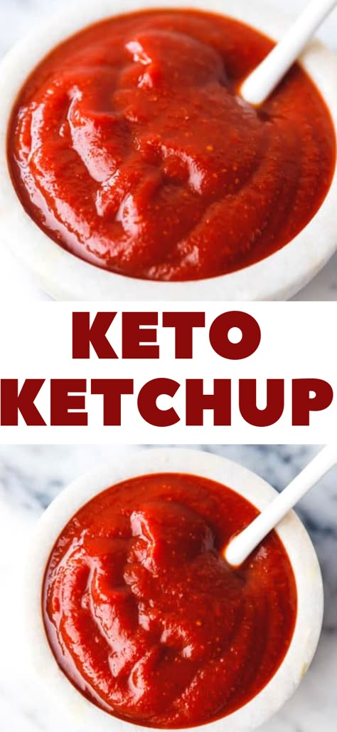 Keto Ketchup Recipe Easy, No Sugar Ketchup Recipe, Keto Hot Sauce, Keto Tomato Sauce Recipe, Keto Sauce Recipes, Homemade Ketchup No Sugar, Sugar Free Sauces, Keto Tomato Sauce, Keto Ketchup Recipe