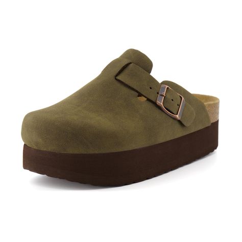 Price: $49.99#cushionaire #footbed #platform #widths #available Flats With Arch Support, Platform Clogs, Closed Toe Shoes, Sheepskin Boots, Round Toe Heels, Clogs Shoes, Womens Clogs, Work Shoes, Arch Support