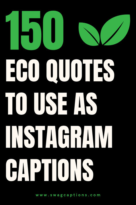 Spread the message of sustainability with these eco quotes perfect for Instagram captions. Inspire your followers to love and protect the Earth with these thought-provoking, green-themed quotes that highlight the beauty and importance of our planet. Eco Quotes, Catchy Captions, Protect The Earth, Global Issues, Environment Day, World Environment Day, Perfect Word, Like Instagram, Green Day