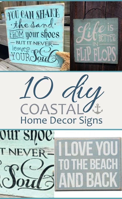 Farmhouse Side Table, Coastal Home Decor, Cute Dorm Rooms, Coastal Bedrooms, Beach Diy, Decor Signs, Beach Cottage Style, Nautical Home, Beach Vacations