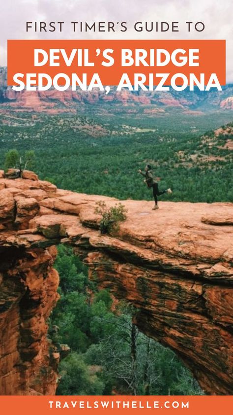 First Timer's Guide To Devil’s Bridge Sedona, Arizona Sedona Things To Do, Sedona Arizona Travel, Devils Bridge, Arizona Trip, Arizona Vacation, Saguaro National Park, Arizona Road Trip, Stock Tank Pool, Usa Travel Guide