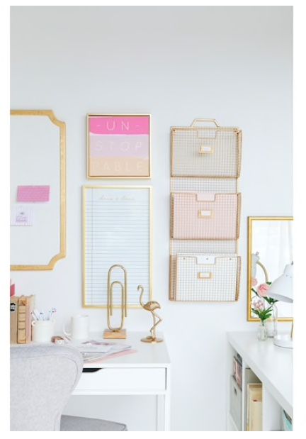 Pink And Gold Office, Girl Boss Office, Girly Office, Chic Office Decor, Cute Office Decor, Gold Office, Pastel Design, Work Office Decor, Desk Area