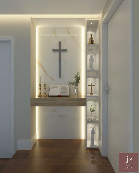 Altar Design Home, Wall Altar Ideas Catholic, Catholic Home Altar Ideas Living Rooms, Niche Decorating Ideas, Home Altar Ideas, Altar Catholic, Home Altar Catholic, Altar Design, Catholic Decor