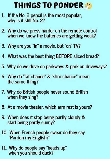 things to ponder.. Funny Deep Thoughts, Questions To Ponder, Jokes And Riddles, Funny Thoughts, Life Lesson Quotes, Intj, Sarcastic Quotes, Funny Signs, Funny Laugh