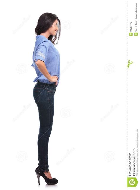 Woman Hands On Hips, Side View Drawing, Hand On Hip, Woman Hands, Profile Drawing, Hands On Hips, Profile View, Standing Poses, Side Profile