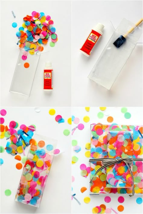 Confetti Diy, Diy Confetti, Wrapping Inspiration, Gift Wrapping Techniques, Gift Wrapping Inspiration, Unique Gift Wrapping, Gift Wrap Ideas, Creative Gift Wrapping, Diy Gift Wrapping