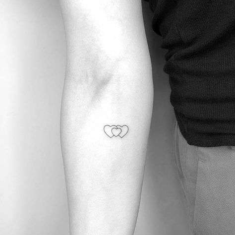 Tattoo For Family Of Three, Heart Tattoo Lower Back, Family Minimalist Tattoo, Red Love Heart Tattoo, Hearts Tattoos For Women, Mam Tattoo, 3 Heart Tattoo, 3 Hearts Tattoo Ideas, Small Heart Tattoo Ideas