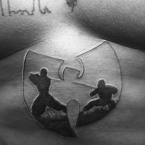 Wu Tang Clan Tattoo Wu Tang Tattoo Ideas, Wu Tang Artwork, Wutang Tattoo Design, Wutang Tattoo, Wu Tang Clan Cream, Wu Tang Clan Logo, Wu Tang Tattoo, Hip Hop Tattoo, Deep Tattoo