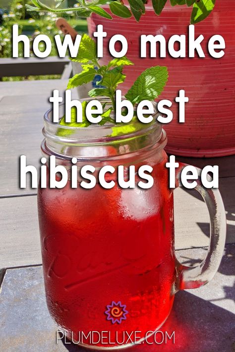 Hibiscus Cinnamon Tea, Hibiscus Tea Recipe How To Make, Hibiscus Tea From Fresh Flowers, Homemade Hibiscus Tea, Hisbusic Tea, Hibiscus Tea How To Make, Hibiscus Ice Tea Recipe, Hibiscus Flower Drink Recipes, Hibiscus Sun Tea