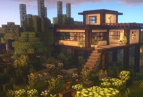 Villa Minecraft, Modern Minecraft Houses, Case Minecraft, Rumah Minecraft Sederhana, Minecraft Mansion, Minecraft Structures, Bangunan Minecraft, Minecraft House Plans, Minecraft Farm