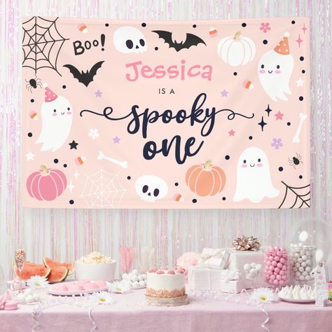 Spooky One Birthday Decorations, Spooky One First Birthday Girl, Spooky One Party, Halloween Birthday Decor, Spooky One First Birthday, Spooky One Birthday, Halloween First Birthday, Halloween 1st Birthdays, Spooky One