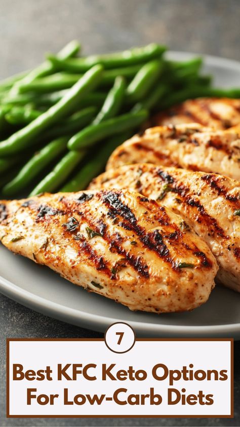 Plate of KFC grilled chicken with a side of green beans, showcasing keto-friendly meal options for low-carb diets. Keto Kfc, Kfc Recipe, Buttermilk Dressing, Keto Menu, Creamy Mashed Potatoes, Light Lunch, Carb Diet, Crispy Chicken, Side Salad