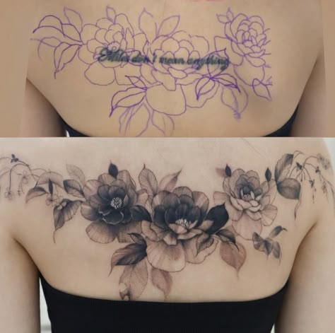 Really Bad Tattoos, Tatuaje Cover Up, Pair Tattoos, Travel Tattoo Ideas, Cover Up Tattoos For Women, Floral Back Tattoos, Best Cover Up Tattoos, Travel Tattoos, Tattoo Now