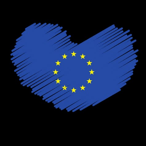 Europe Flag, European Union Flag, Scribble Heart, Flag Of Europe, Kunst Tattoos, Union Flag, European Parliament, Heart Symbol, Kids Activity