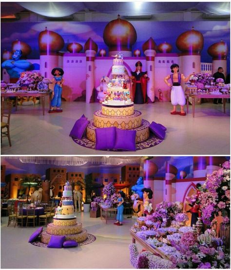 Aladdin Jasmine Aladin, Aladdin Halloween, Aladdin Theme, Aladdin Birthday Party, Beautiful Tree Houses, Jasmine Birthday, Wedding Stage Backdrop, Wedding Background Decoration, Stage Backdrop