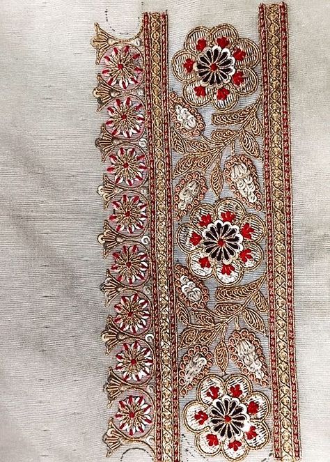 Mughal Embroidery Designs, Somnath Embroidery, Marori Work Designs, Coding Embroidery Design, Marori Work Embroidery, Dabka Work Embroidery, Mughal Patterns, Marodi Embroidery, Marori Work